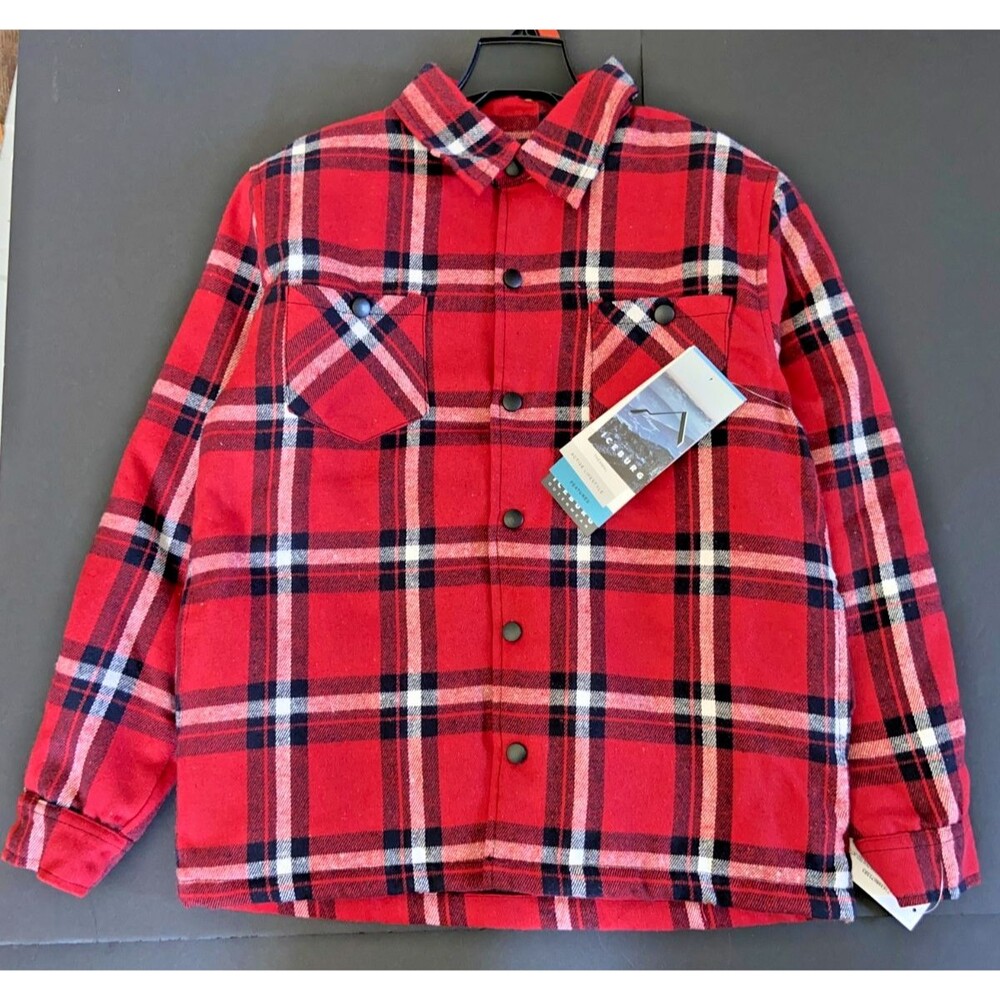 Iceburg Youth Boys Thermal Plaid Coat Jacket M 12/14 Brand New Plaid Pockets